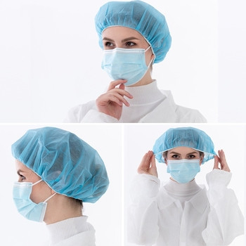 Disposable SMS 18'' 21'' 24'' Bouffant Cap in White Blue Yellow Pink For Hospital Clinic